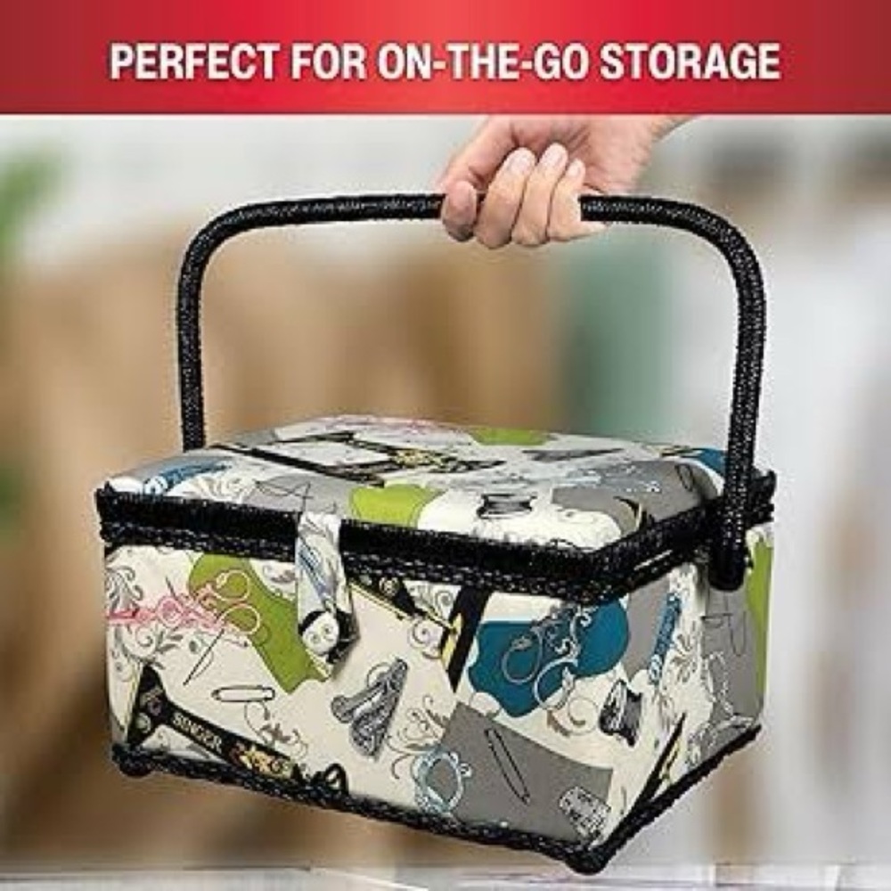 Singer Large Sewing Basket with Lift out Tray and Accessories, NWT - Picture 8 of 8